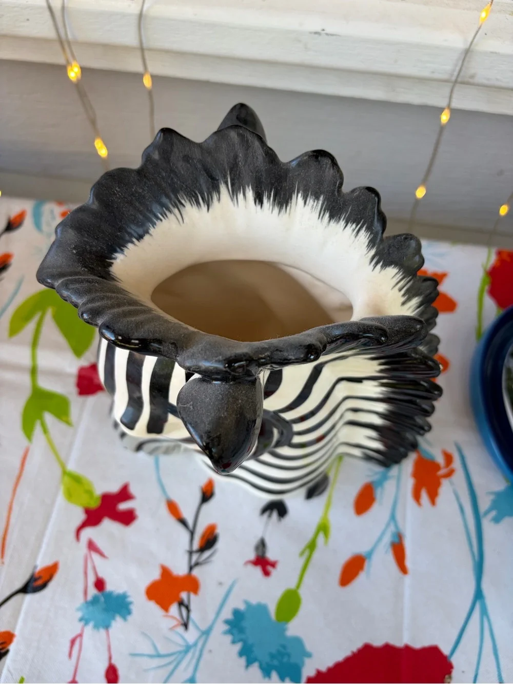 Vintage Fitz & Floyd Zebra Head Vase Ceramic